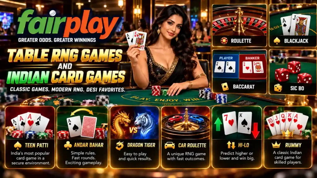 Table RNG Games and Indian Card Games